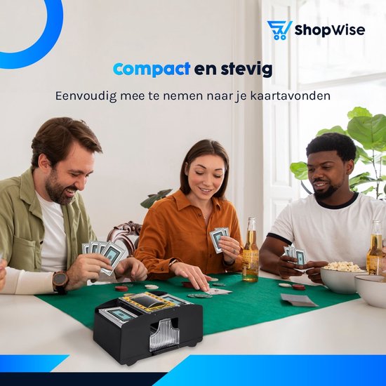 ShopWise Shaker automatique de cartes - avec cartes à jouer et livre électronique - alimenté par piles - Shaker - Shaker de cartes - Shaker de cartes à jouer - Shaker de cartes