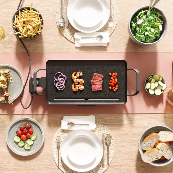 Plaque de cuisson Tristar - BP-2667 - 2000 W - Gourmet, plaque de grill M 46 x 26 cm - 4 à 6 personnes