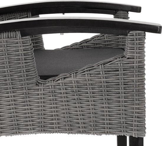 tectake® - Chaise en osier chaise de jardin chaise patio - Rosarno - gris - 404806 - poly-rattan