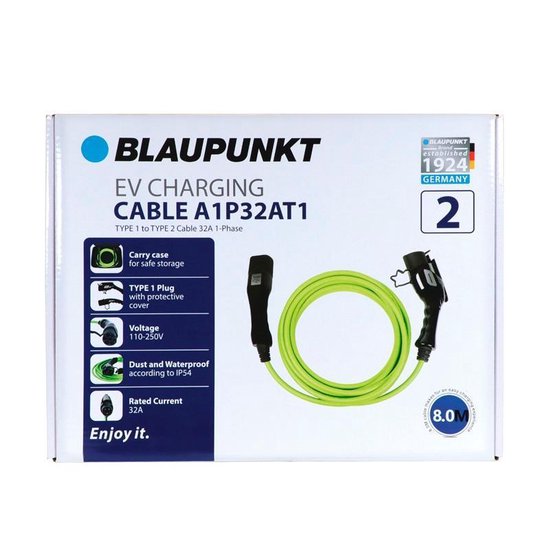 Blaupunkt Electric Car Charging Cable A1p32at1 Green 8 metres