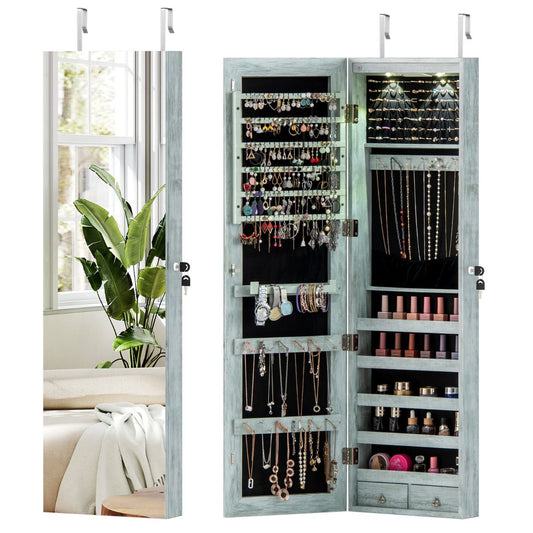 Coiffeuse Coast avec éclairage LED - miroir verrouillable - plateau de maquillage rabattable - vert - 120 x 35,5 x 10 cm