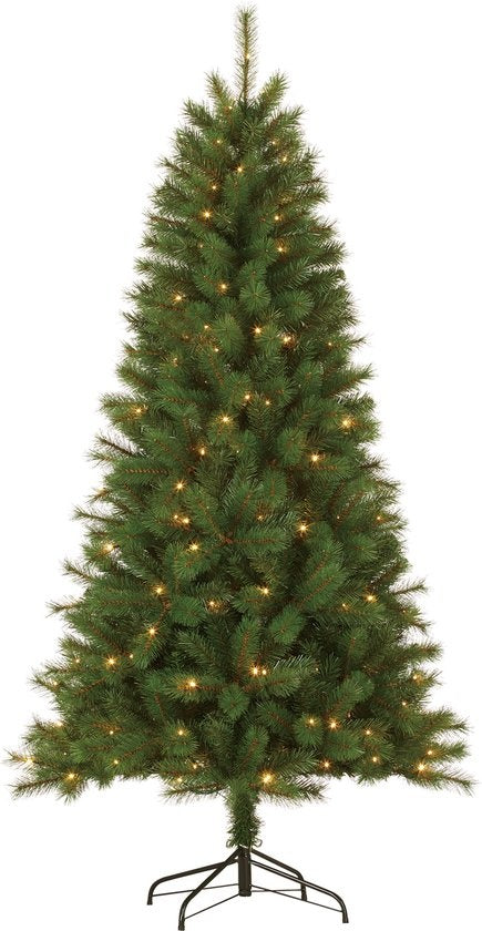 Giftsome Christmas Tree - Arbre de Noël artificiel avec lumières Led - Branches pliables - Lumière blanche chaude - 215 CM - Vert