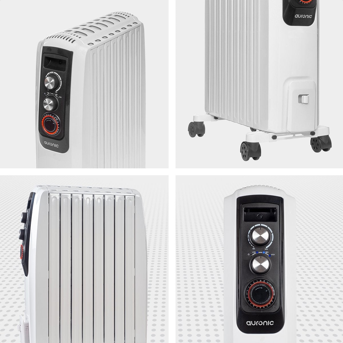 Chauffage électrique - Auronic avec Thermostat et Minuterie - 3 niveaux - Jusqu'à 2000W - Blanc