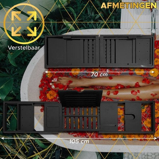 Toivo Bathboard - Extensible 75 - 111 cm - 2 bombes de bain incluses - Support de bain - Pour le bain