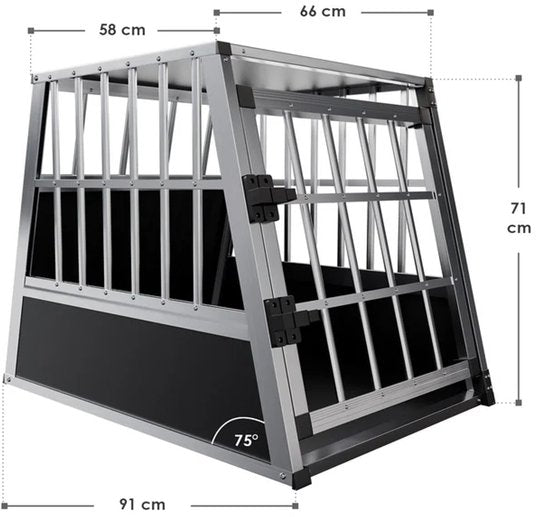 Boîte de transport pour chiens en aluminium - L
