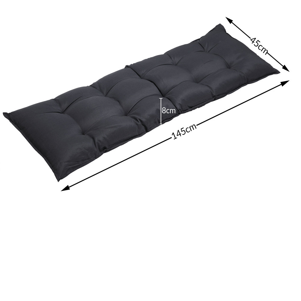 Zitbankkussen 145x45x8cm Visco Effect Indoor Outdoor Bank Antraciet