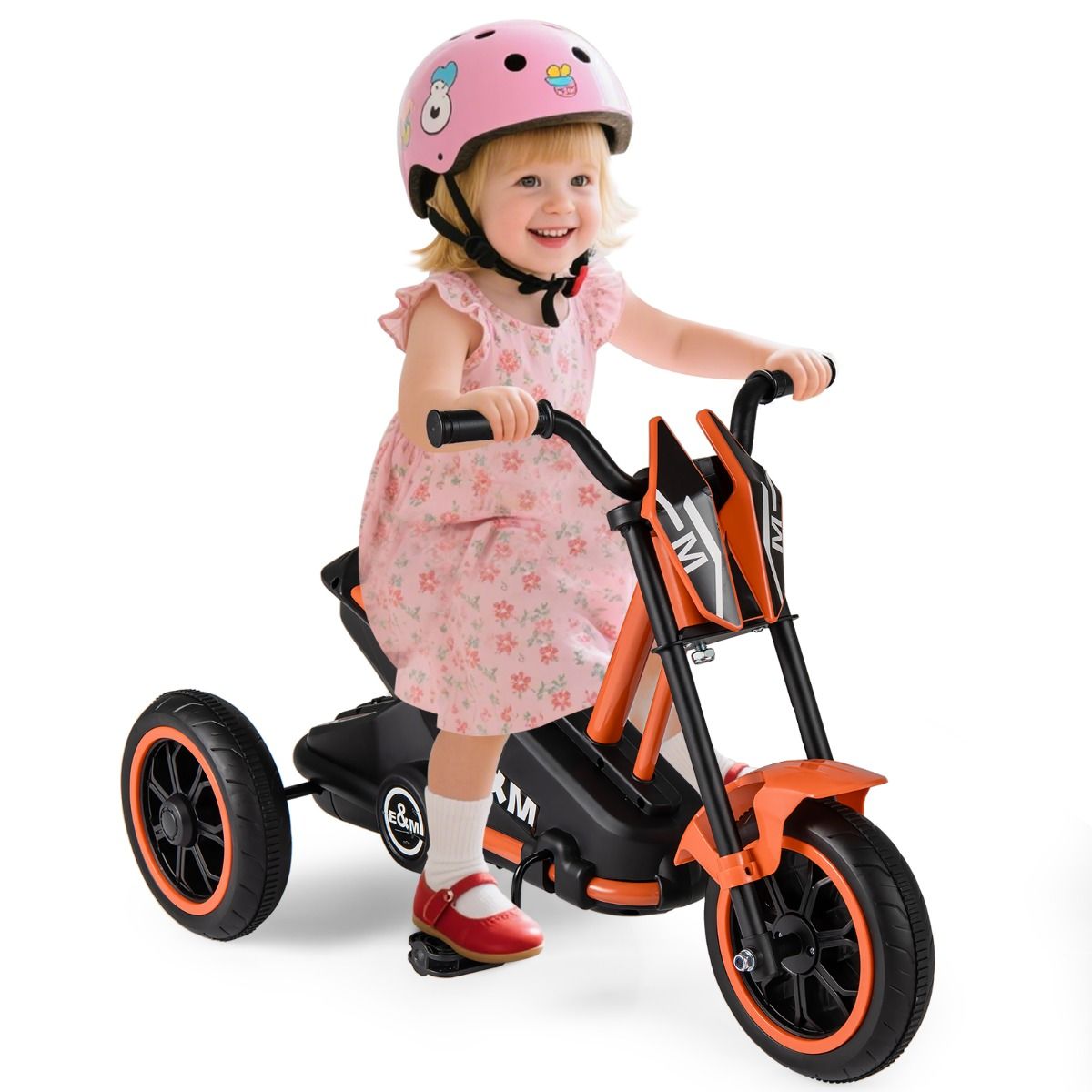 Tricycle pour enfants Coast - cadre triangulaire stable - limiteur de braquage - orange