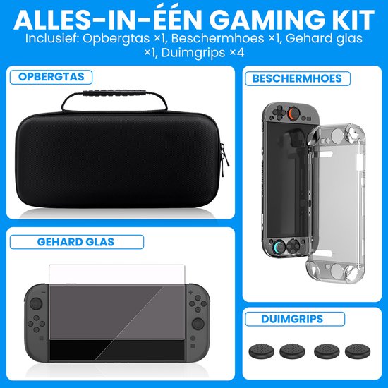 Controlla - Étui adapté à la Nintendo Switch 2 - Étui adapté à la Nintendo Switch 2 - Comprend un protecteur d'écran - Étui de protection - Poignées de pouce