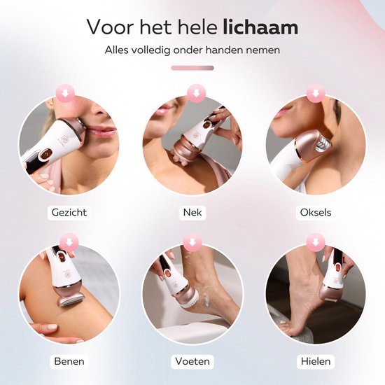 Beeperfect® Épilateur 7 en 1 pour femmes - Rasoir féminin - Tondeuse bikini - Rechargeable - Étanche - 7 accessoires