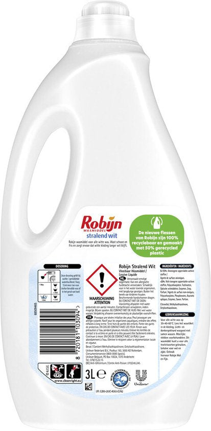 Robijn - Lessive liquide - Blanc éclatant - 60 lavages