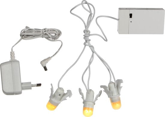 LuVille Village de Noël Miniature Chaîne d'ampoules - 3 lumières - L15 cm