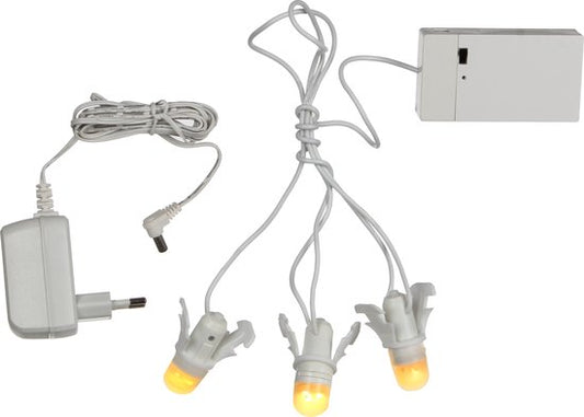 LuVille Village de Noël Miniature Chaîne d'ampoules - 3 lumières - L15 cm
