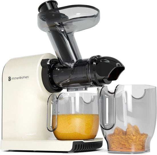 KitchenBrothers Slowjuicer - Compact - Presse-agrumes - Presse-légumes et fruits - 45 mm - 500 ml - Cadeau de fête des mères - Champagne