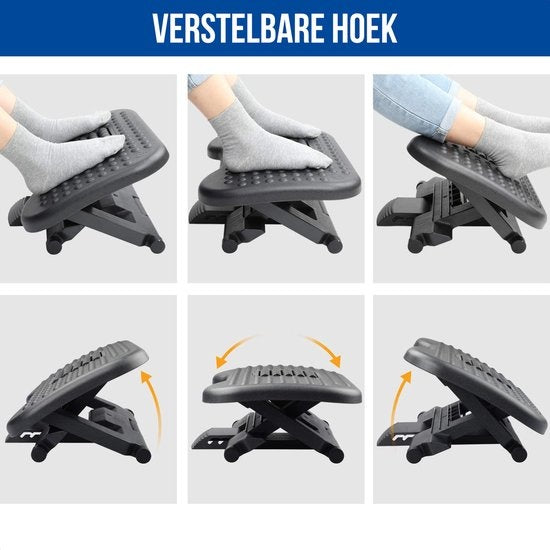 Strex Repose-pieds ergonomique avec rouleaux de massage - réglable - antidérapant - Support pour les pieds Bureau