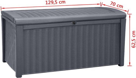 Keter - Borneo boîte de rangement - 416 litres - 129,5 x 62,5 x 70 cm - Anthracite