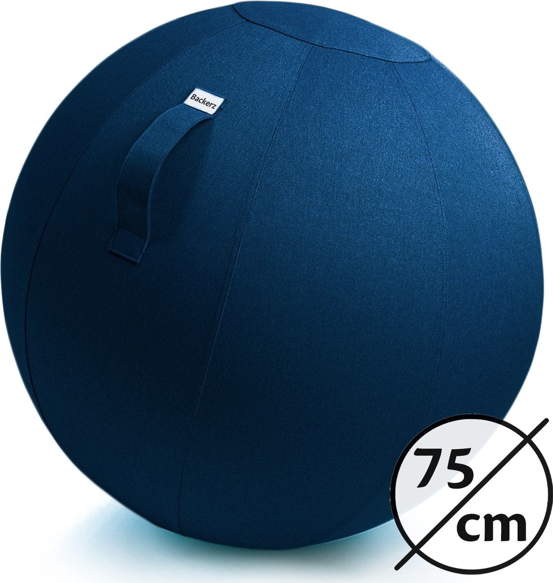 Ballon d'exercice Backerz® 75 cm - Ballon de yoga de luxe - Ballons d'exercice avec housse - Ballon de chaise de bureau ergonomique - Lin bleu foncé