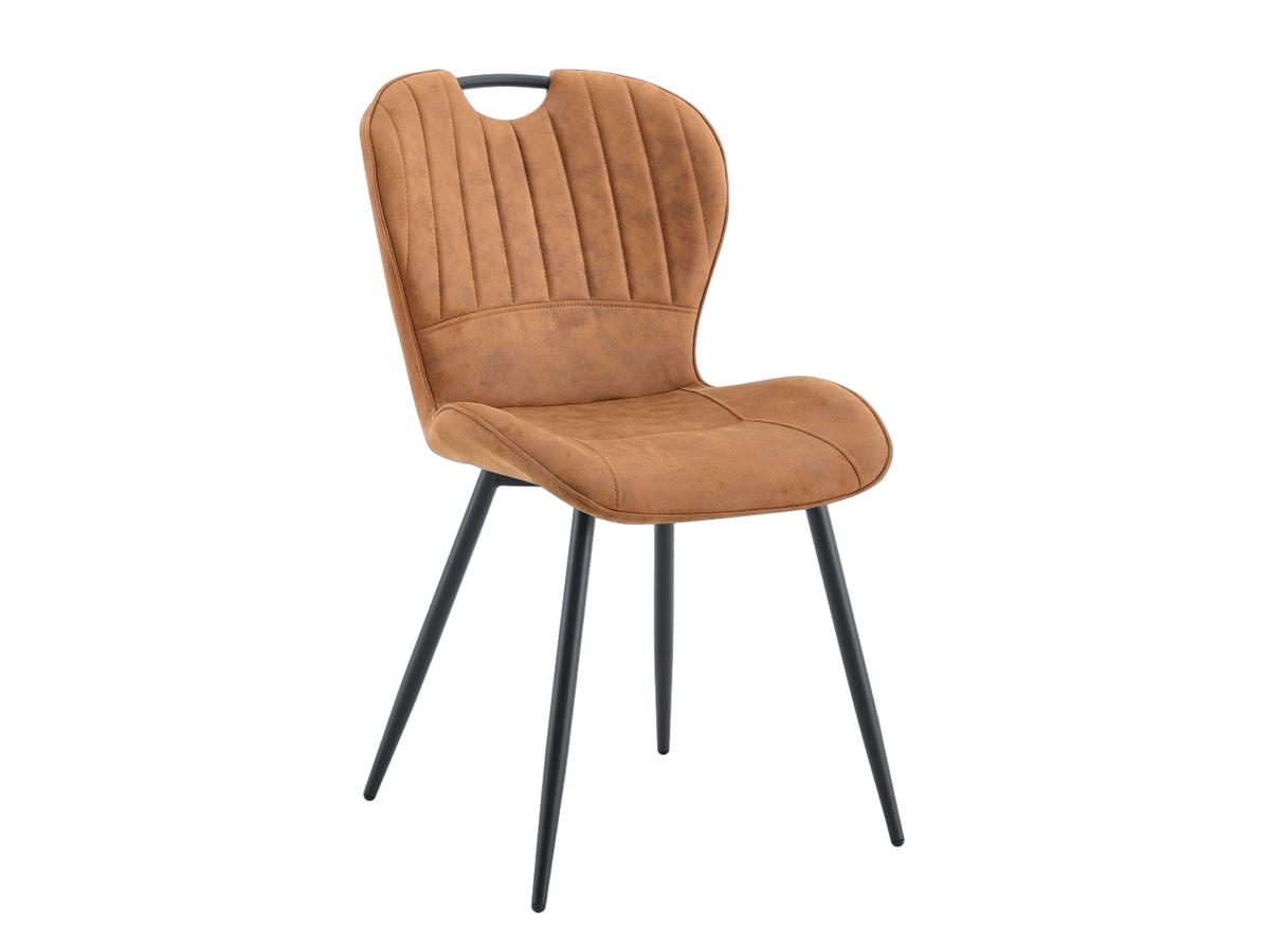 Chaise de salle à manger Multifurn Sten - Micro-cuir Cognac - Lot de 2