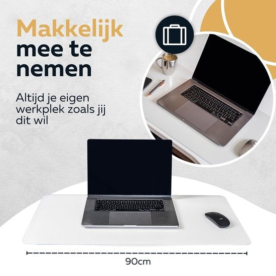 WURK Professional Desk Pad Transparent - Organisateur de bureau - Inclut un clip pour câble - 90x45