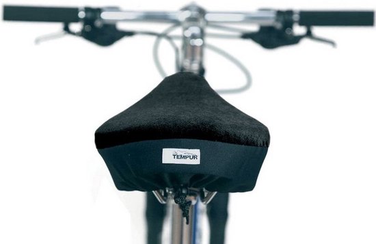 TEMPUR® - Housse de selle de vélo - Noir - 33,5 x 33 x 3 cm - Grand - Housse de selle de vélo - Confort - Mousse à mémoire de forme