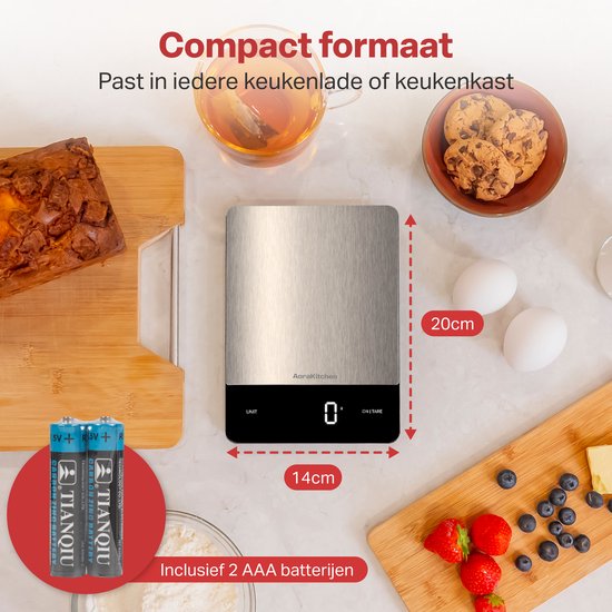 AoraKitchen Balance de cuisine numérique - Balance de cuisine - Balance numérique de précision - Tare