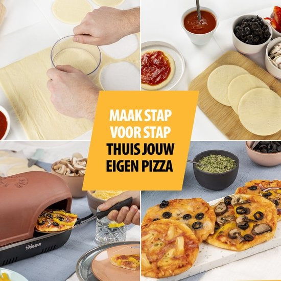 Tristar Pizza Festa Gourmet Connect PZ-9162 - Four à pizza et machine à pizza - Set gourmet pour la pizza - Extensible et connectable jusqu'à 8 personnes - Set de 4 personnes