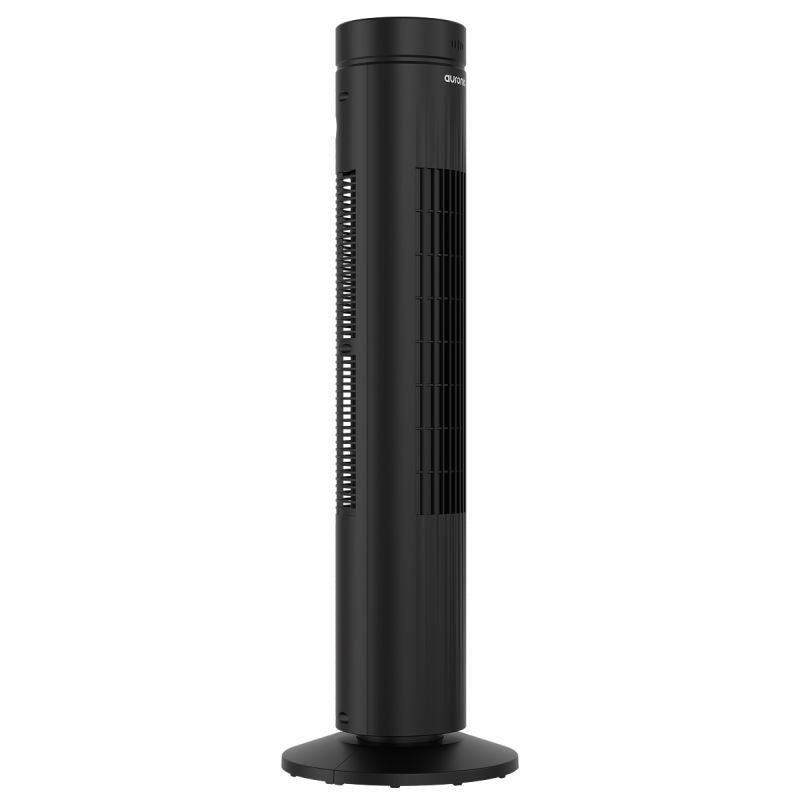 Ventilateur colonne Auronic - 76 cm - Oscillation à 60° - 35 W - 3 vitesses - Avec télécommande - Écran tactile numérique - Noir