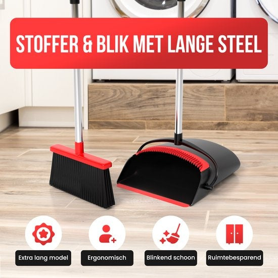 Pelle et brosse - Strex - avec long manche - réglable 87-127cm - dents de nettoyage intégrées
