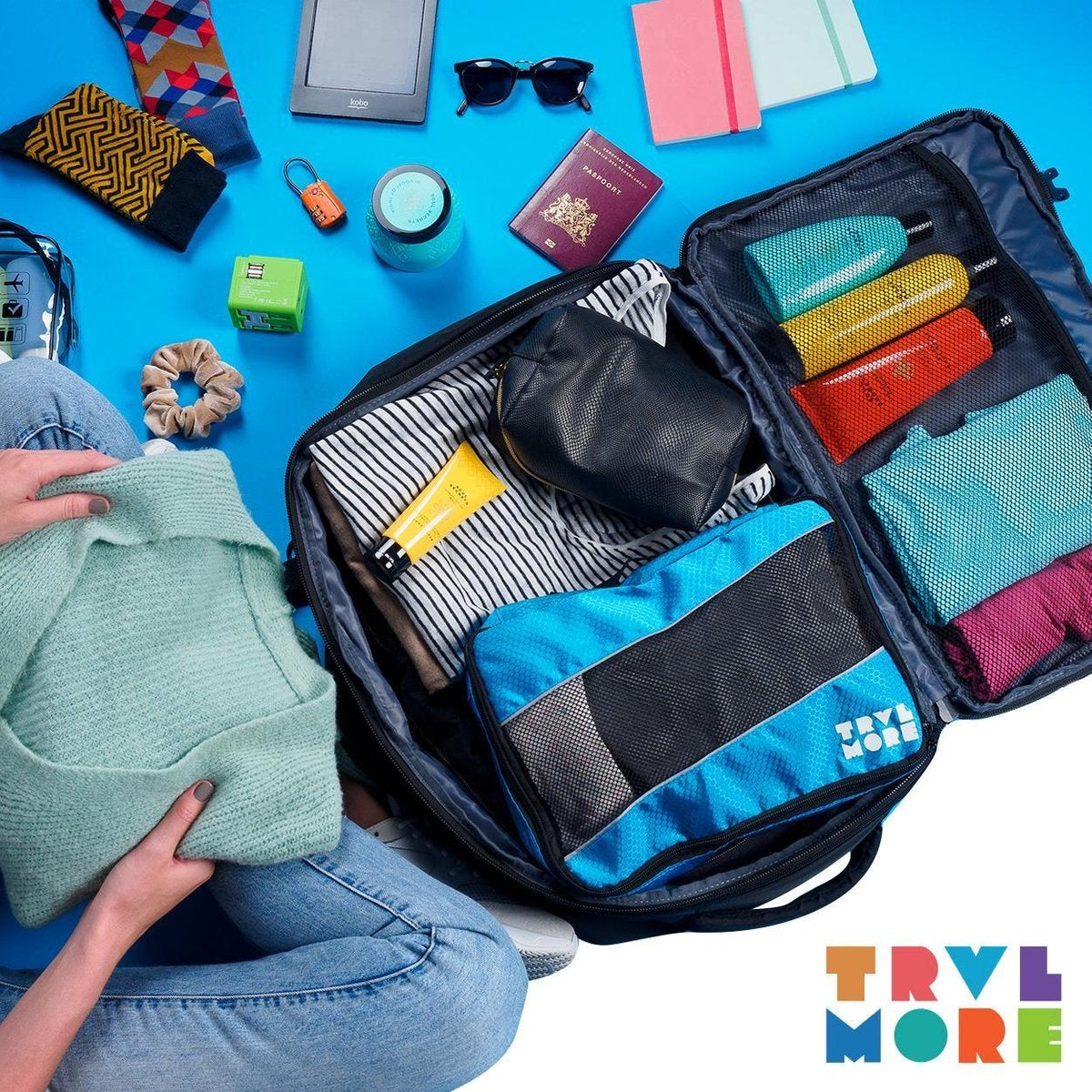 TRVLMORE Travel Bag - 40L - Backpack - Hand Luggage Weekend Bag - Backpack - Splashproof Black