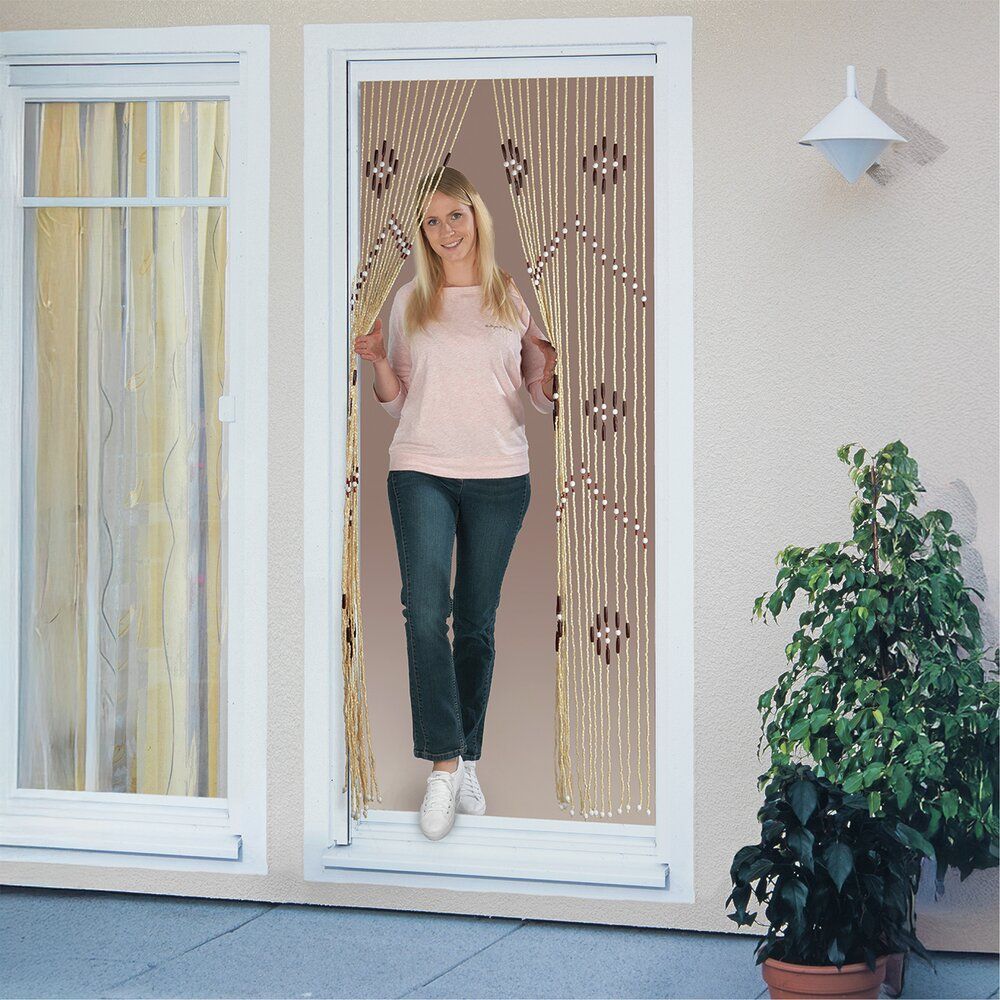Rideau à perles en bambou Maximex multicolore - 90 x 200 cm - 31 brins