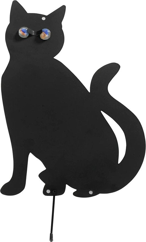 Lot de 2 épouvantails pour chats Maximex, éloignent les intrus du jardin, en métal laqué noir, avec des boules scintillantes, dimensions (l x h) : 37 x 24 cm