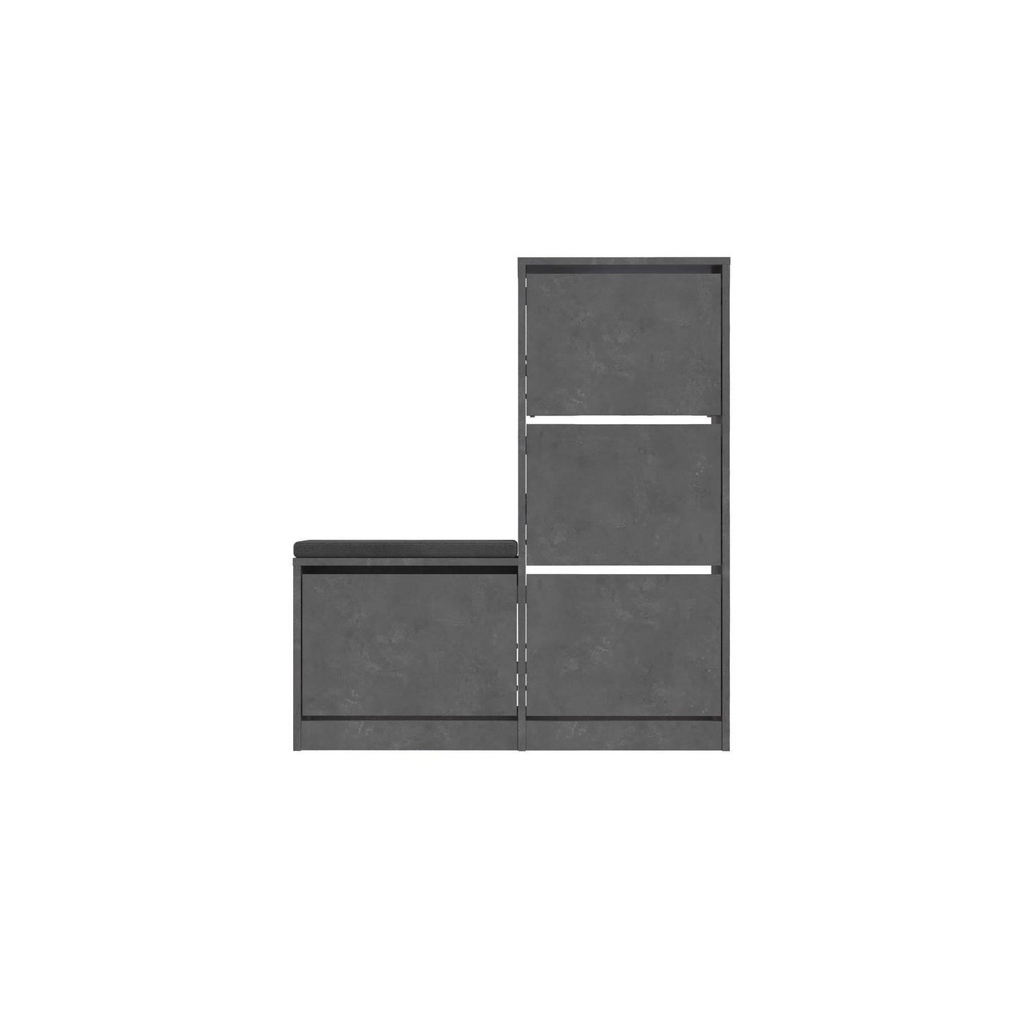 Armoire à chaussures Kalune Design Dude Grey 105x26x118,5 cm - Armoire à chaussures élégante et spacieuse