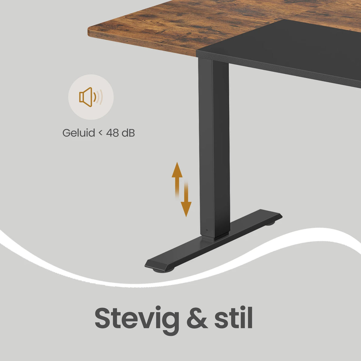 Bureau réglable en hauteur Joyfurnos avec fonction mémoire - Port USB-C - 160 x 70 cm - Marron-Noir