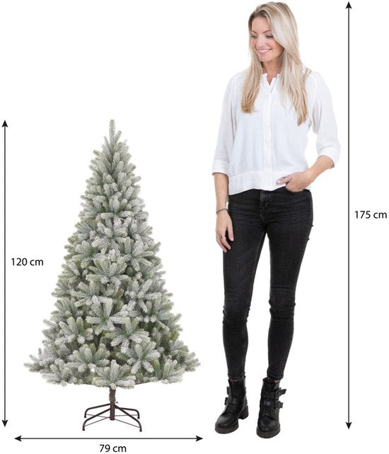 Black Box Trees Nagoya - Sapin de Noël artificiel - H 120 x Ø 79 cm - Vert givré