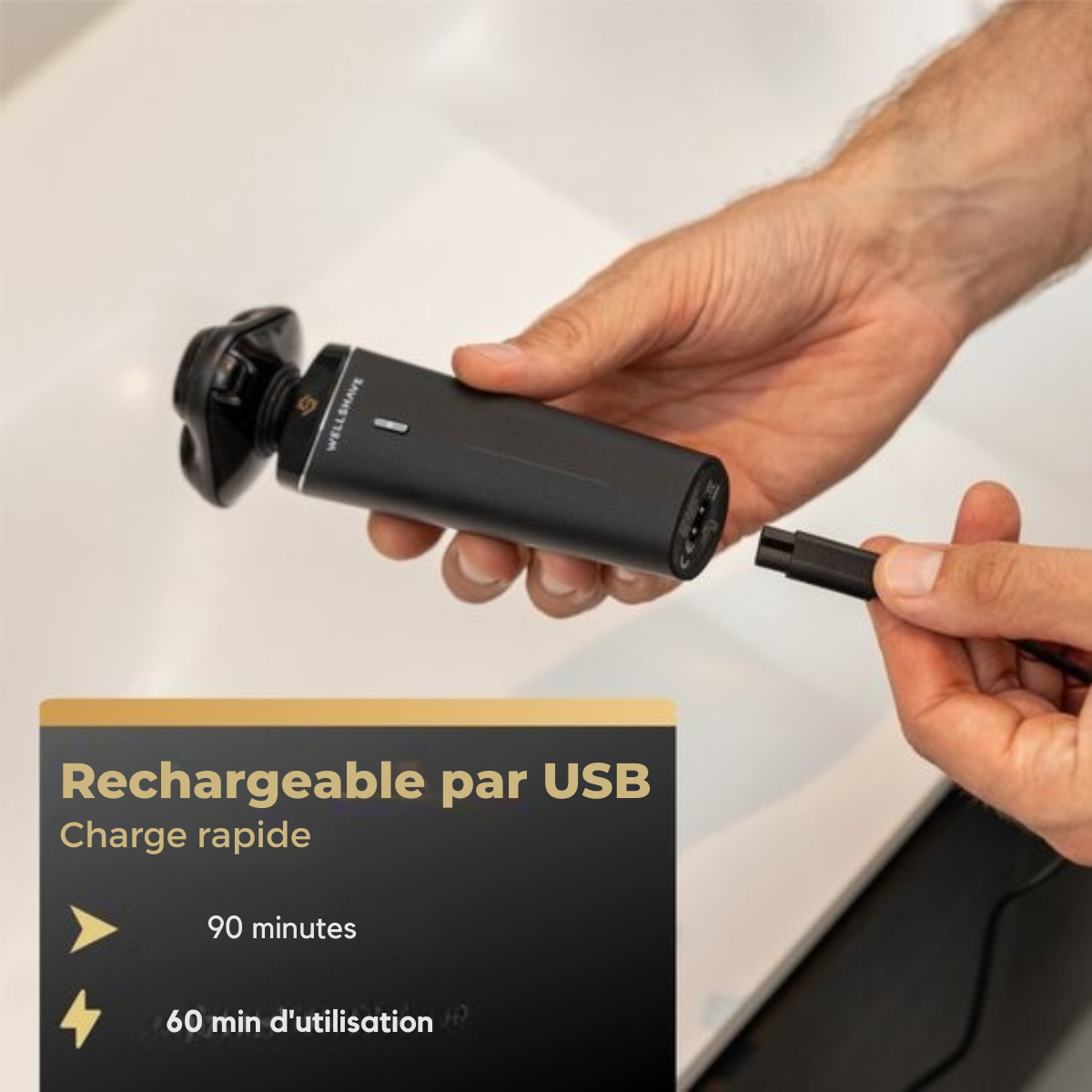 Rasoir Wellshave 4 en 1 pour hommes – Avec tondeuse et tondeuse pour le nez – Rasoir électrique – Utilisation humide et sèche – Rasoirs – Rasage – Tondeuse à barbe