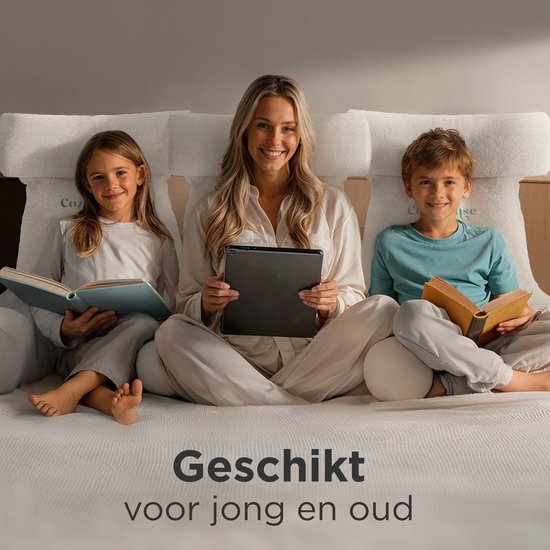 CozySense® Coussin de lecture pour le lit - Coussin de siège ergonomique - Coussin pour livres - Grand coussin de relaxation - Rembourrage réglable - Housse amovible - CertiPUR® - Beige