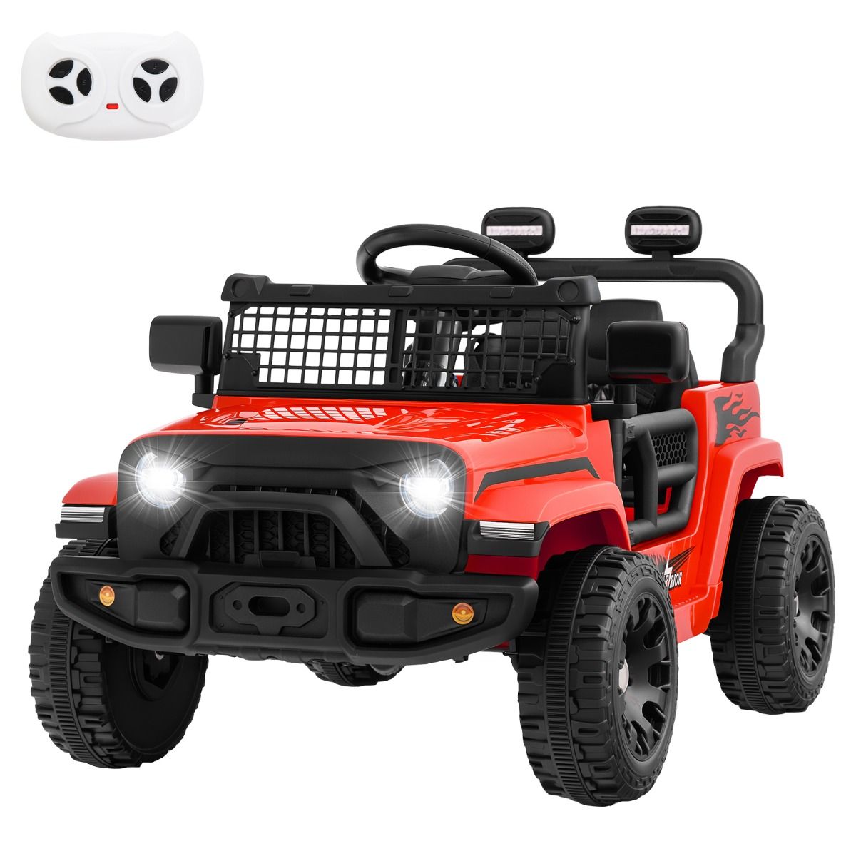 Voiture électrique pour enfants Coast - avec télécommande - musique et klaxon - rouge