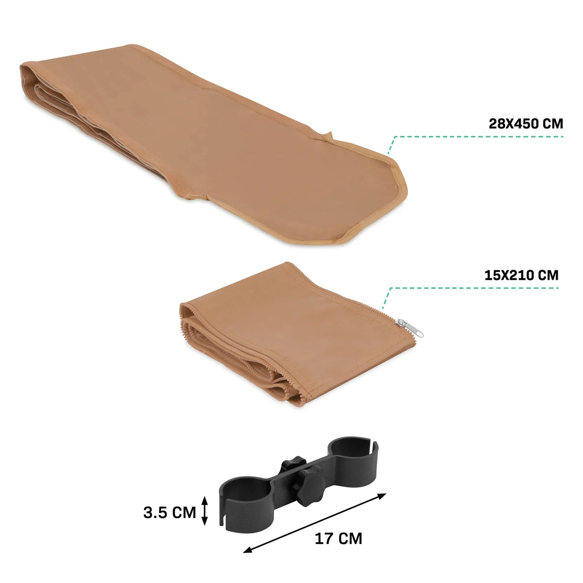 Système d'assemblage VONROC pour tentes de réception 3 x 4,5 m – Kit de raccordement avec gouttière et raccords pour parois latérales – Beige