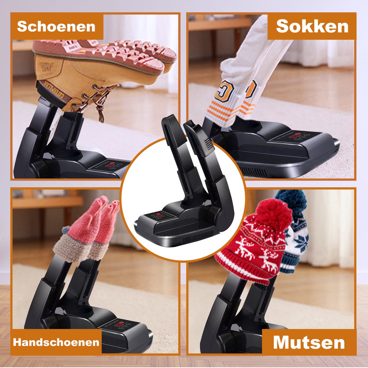 TibaGoods Premium Shoe Dryer & Shoe Freshener - Fonction ozone - Shoe Dryer Fresh - Fonction séchage - Comprend 10 destructeurs d'odeurs - Chaussure - Noir