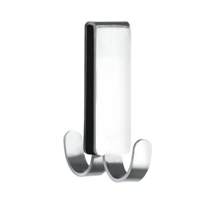 Wenko Vieste Crochet double pour paroi de douche, argent mat - Pour porte de douche jusqu'à 8 mm