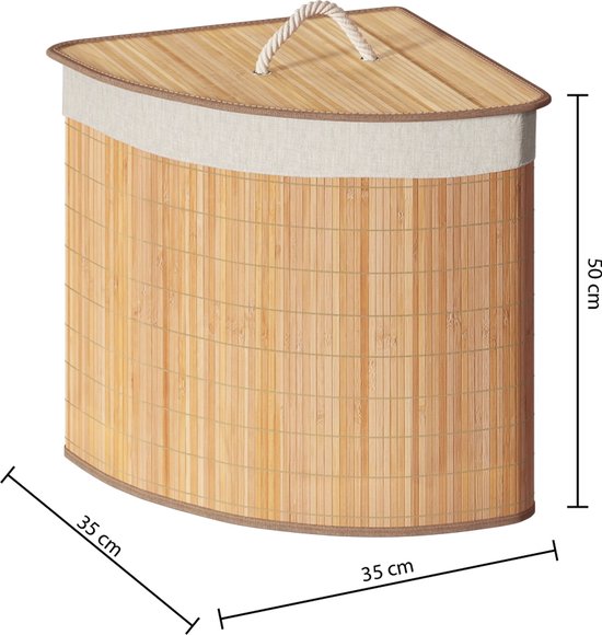 Panier à linge d'angle en bambou 48 litres - Laundry Basket Corner