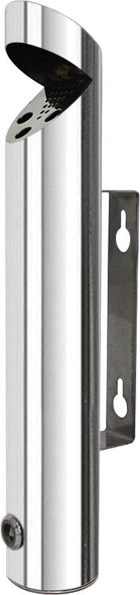 BRASQ Cendrier mural en acier inoxydable Cendrier d'extérieur d'une capacité de 1,7 litre - Ø7,5x(H)45 cm