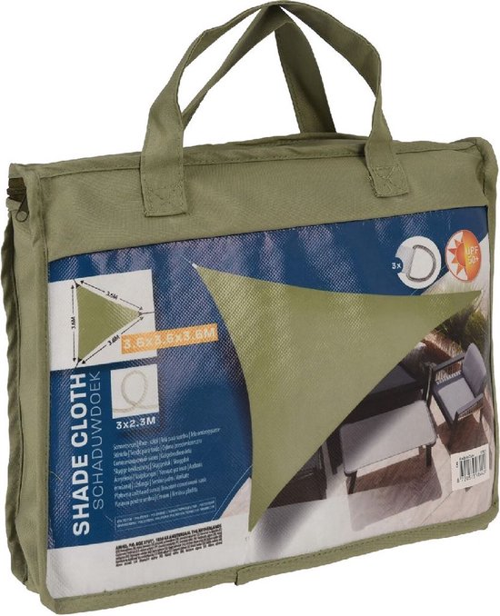 ProGarden - Toile d'ombrage triangulaire - 3,6 x 3,6 x 3,6 m - verte