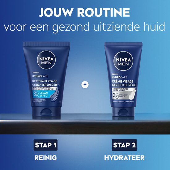 NIVEA MEN HYDROCARE Nettoyant pour le visage - Gel nettoyant pour le visage - Face Wash - Nettoyant pour le visage - Cleanser - 100 ml