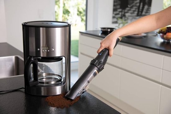 Aspirateur à main sans fil Livington Prime Everyday sans sac - Aspirateur à main d'une puissance de 90 watts - 3 embouts inclus - noir