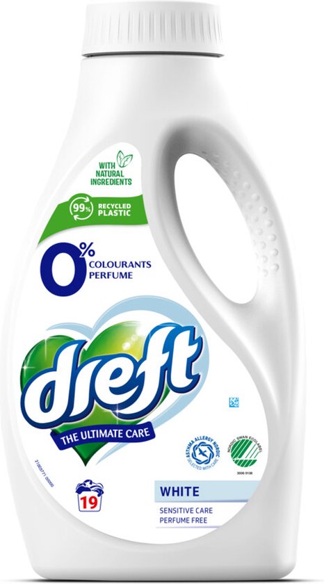 Lessive liquide Dreft 0 % pour linge blanc, 19 lavages - 988 ml