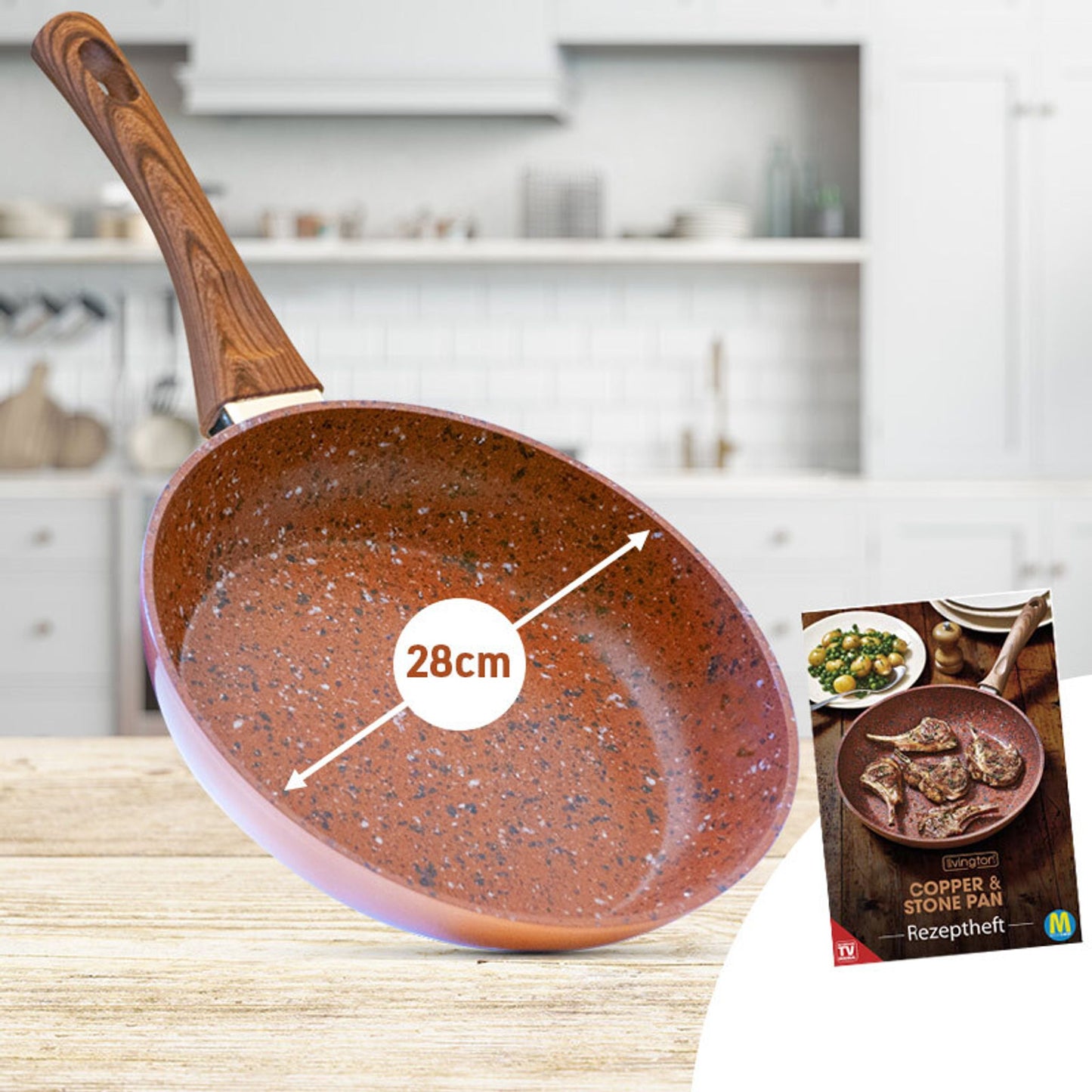 Livington, couvercle en cuivre et pierre pour verre, 28 cm