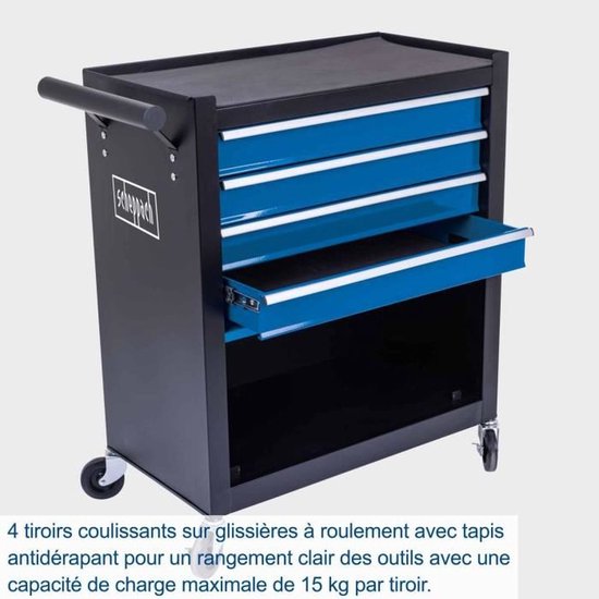 Scheppach – TW1300 – Chariot d'atelier – 4 tiroirs – 120 kg