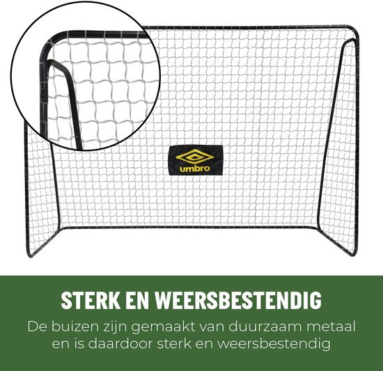 But de football Umbro - But de football 300 x 120 x 205 cm - Grand but de football - Jouet d'extérieur pour enfants et adultes - Montage rapide - But d'entraînement de football - Métal - Noir/Jaune