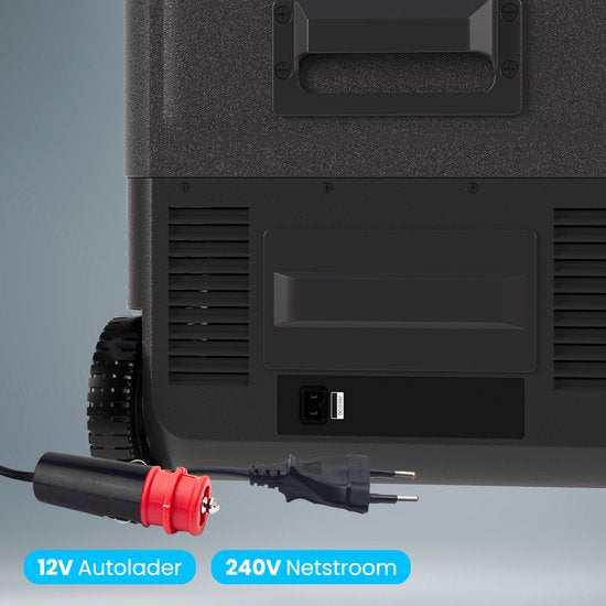 Auronic Electric Cool Box - Compresseur - Avec roues - 12V 230 Volt - Voiture - 40L - Frigobox - Noir/Gris