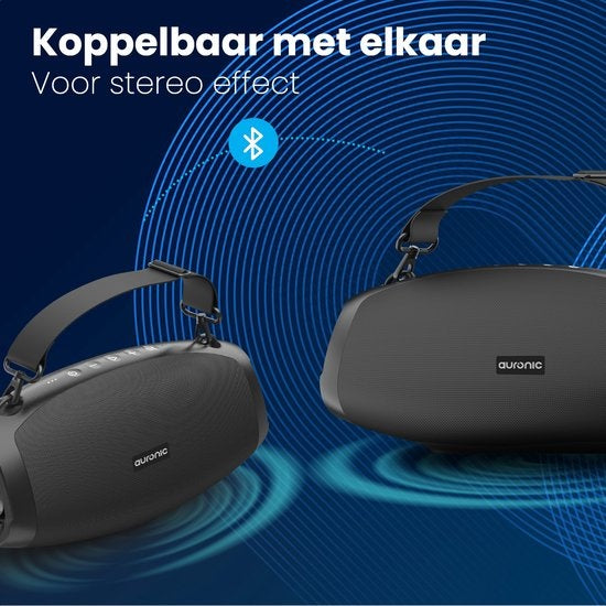 Auronic - Enceinte Bluetooth - Sans fil - Connexion USB, AUX et carte SD - Noir